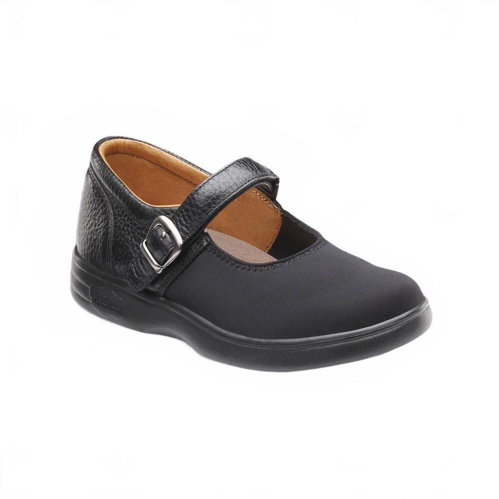 NEW DR. COMFORT SHOES women's merry jane dress shoes in black lycra